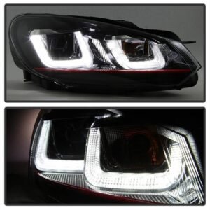 Volkswagen Golf / GTI 10-13 Version 3 Projector Headlights - Black - Image 5