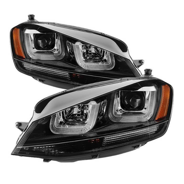 Volkswagen Golf VII 14-19  Projector Headlights  Black