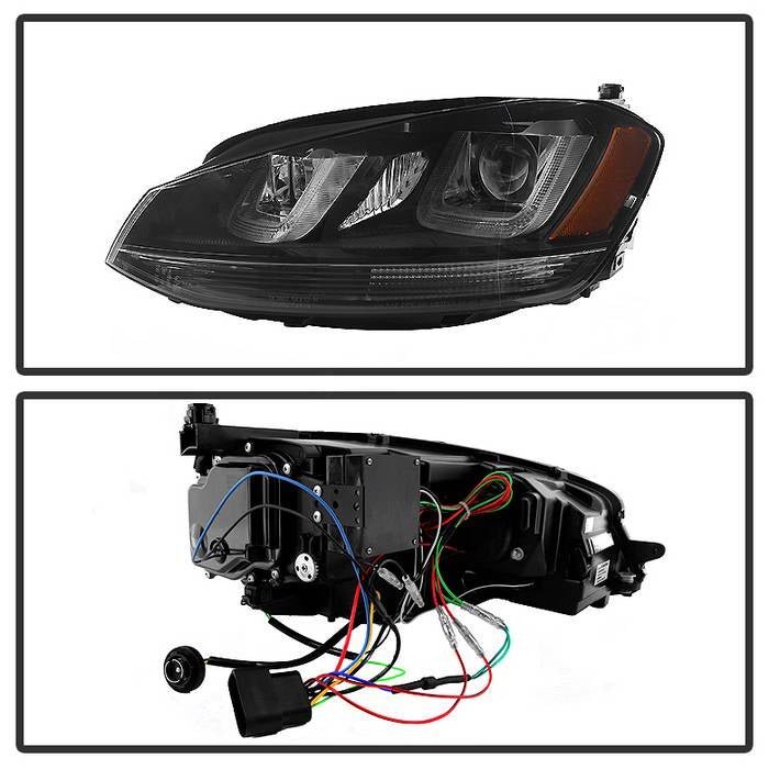 Volkswagen Golf VII 14-19  Projector Headlights  Black