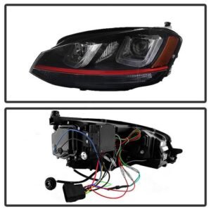 Volkswagen Golf VII 14-19  Projector Headlights  Black - Image 2