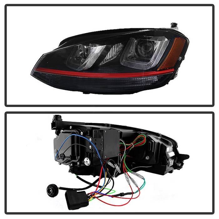 Volkswagen Golf VII 14-19  Projector Headlights  Black