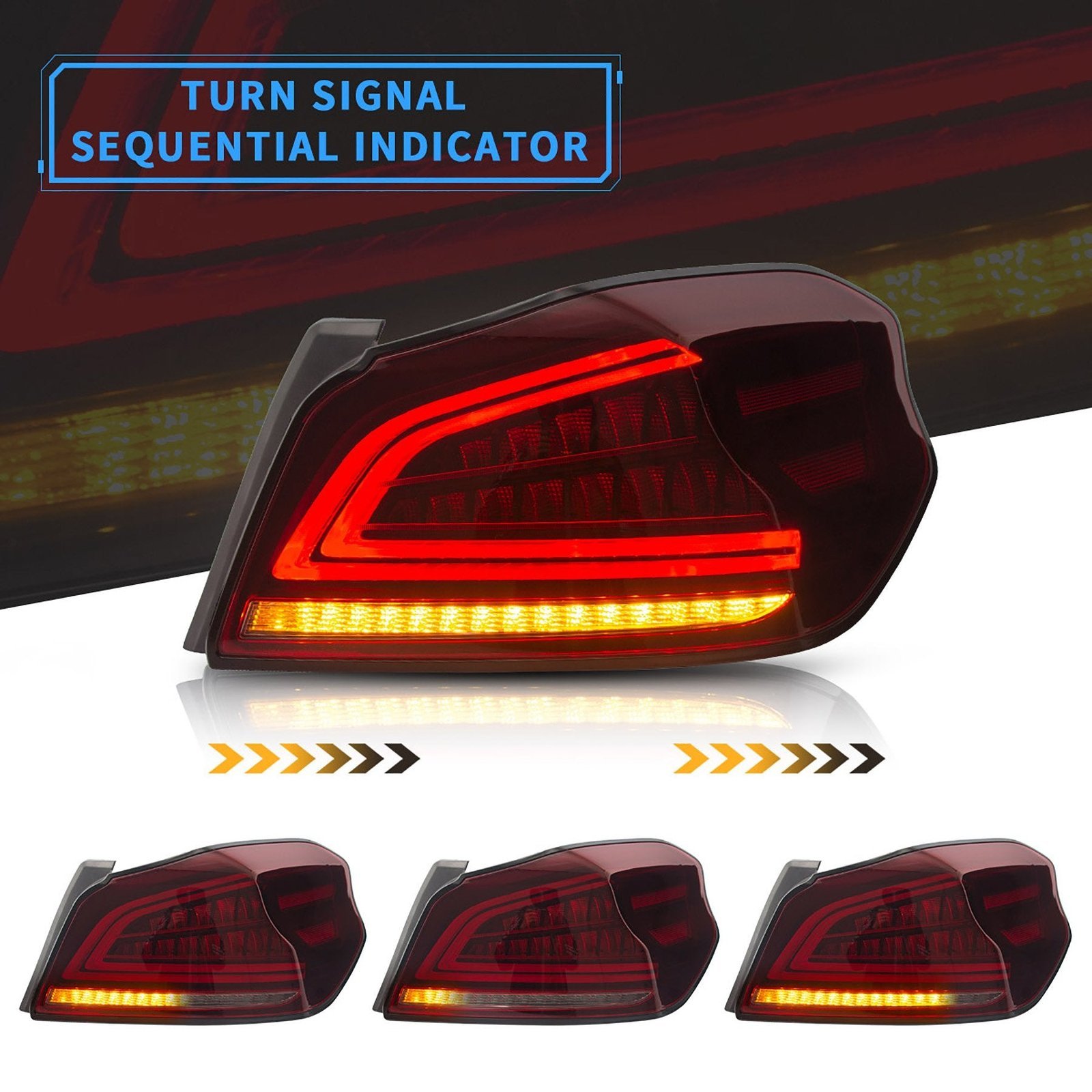 15-21 Subaru WRX & WRX STI 1th Gen(VA) Vland LED Tail Lights With Sequential Turn Signal - Image 6