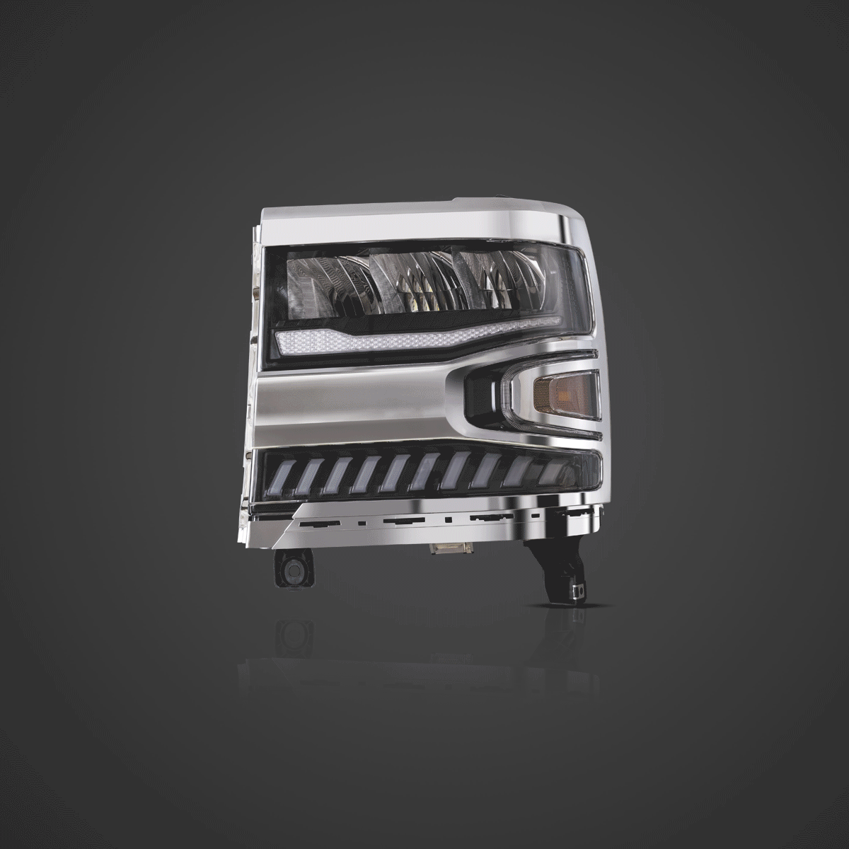 16-18 Chevrolet Silverado 1500 4th Gen Facelift Vland LED Reflection Bowl Headlights Chrome - Image 3