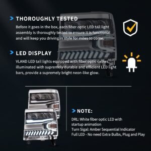 16-18 Chevrolet Silverado 1500 4th Gen Facelift Vland LED Reflection Bowl Headlights Chrome - Image 9