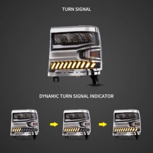 16-18 Chevrolet Silverado 1500 4th Gen Facelift Vland LED Reflection Bowl Headlights Chrome - Image 4