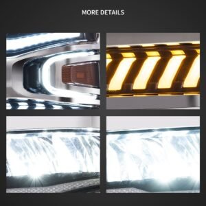 16-18 Chevrolet Silverado 1500 4th Gen Facelift Vland LED Reflection Bowl Headlights Chrome - Image 6