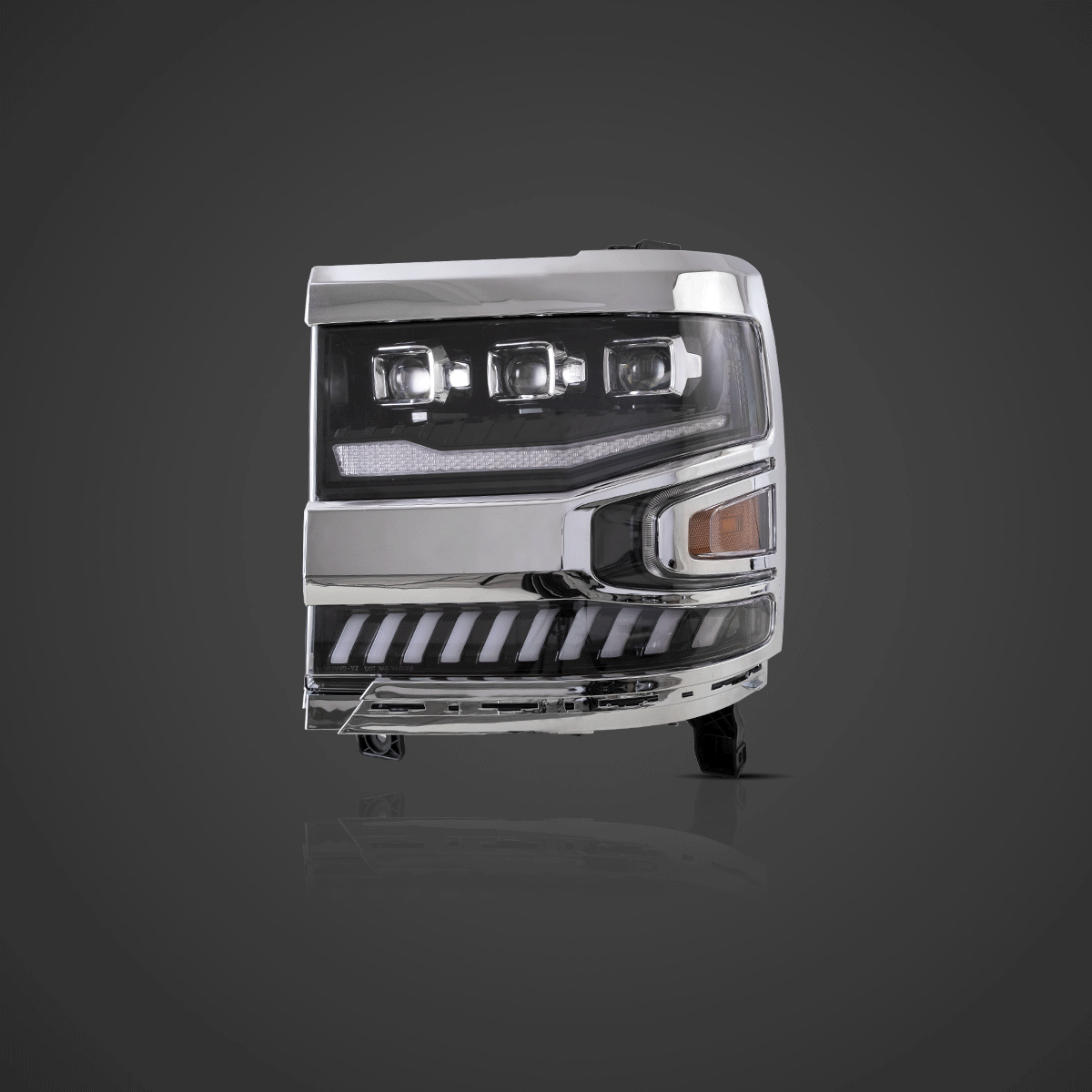 16-18 Chevrolet Silverado 1500 4th Gen Facelift Vland LED Dual Beam Projector Headlights Black - Image 3