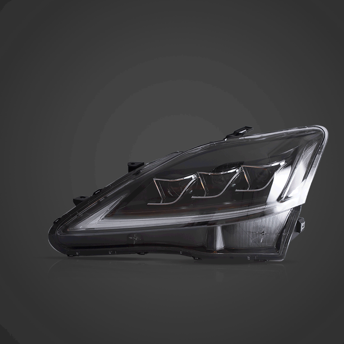 06-12 Lexus IS250/IS250C/IS350/IS220d & 08-14 ISF(XE20) Vland Matrix Projector Headlights Black - Image 4
