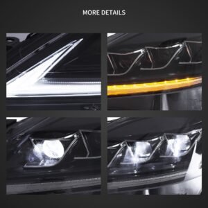 06-12 Lexus IS250/IS250C/IS350/IS220d & 08-14 ISF(XE20) Vland Matrix Projector Headlights Black - Image 5