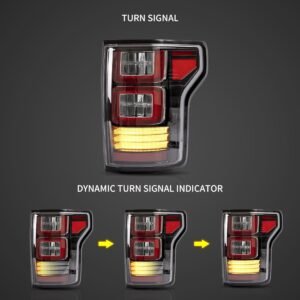 15-20 Ford F150 13th Gen (P552) Vland LED Tail Lights With Sequential Turn Signal - Image 9