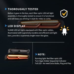 16-18 Chevrolet Camaro 6th Gen Vland LED Tail Lights With Sequential Turn Signal (Plug For US Models) - Image 15