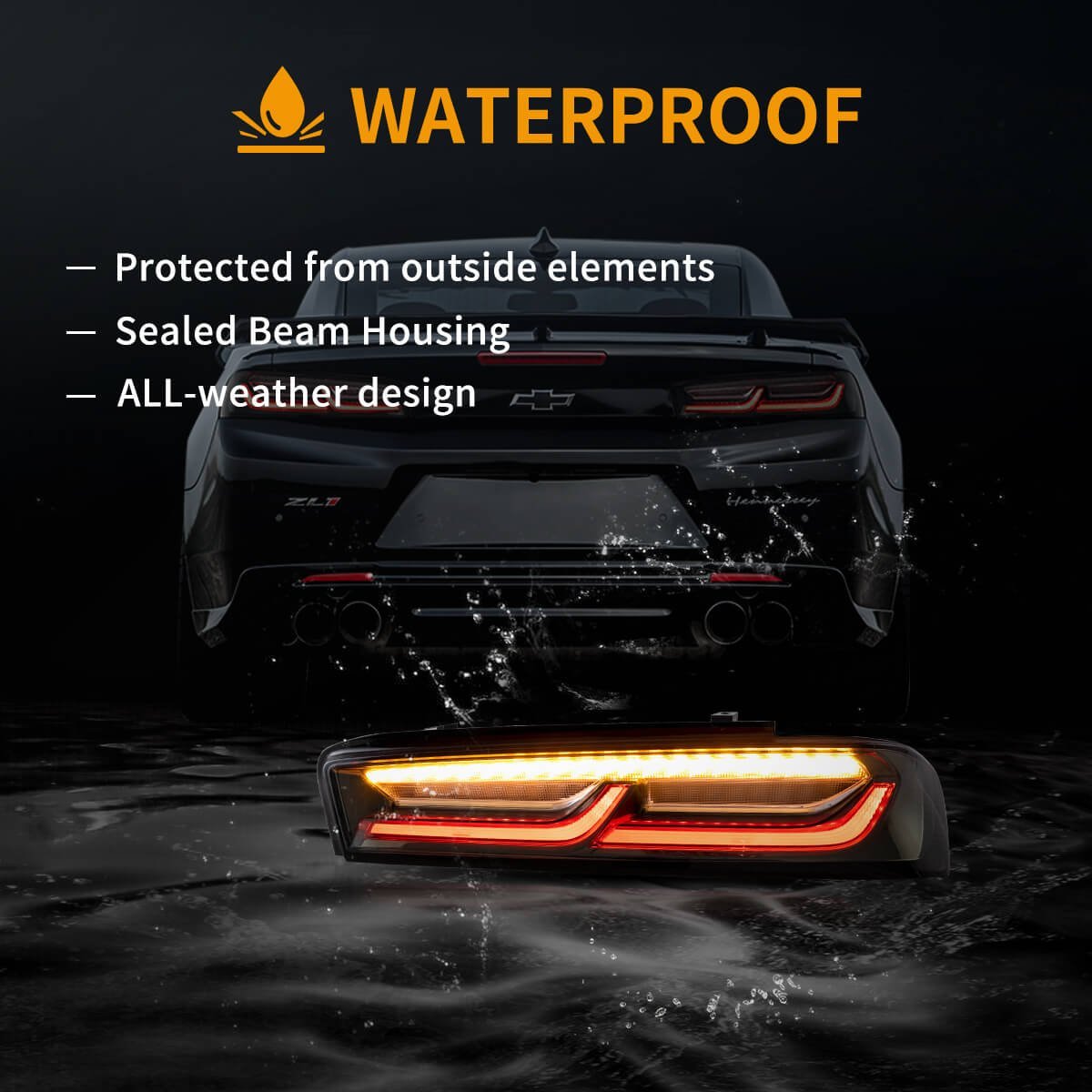 16-18 Chevrolet Camaro 6th Gen Vland LED Tail Lights With Sequential Turn Signal (Plug For US Models) - Image 17