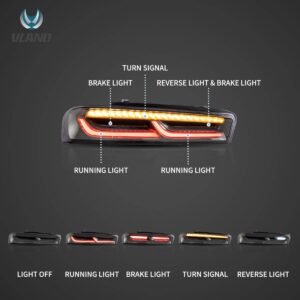16-18 Chevrolet Camaro 6th Gen Vland LED Tail Lights With Sequential Turn Signal (Plug For US Models) - Image 7