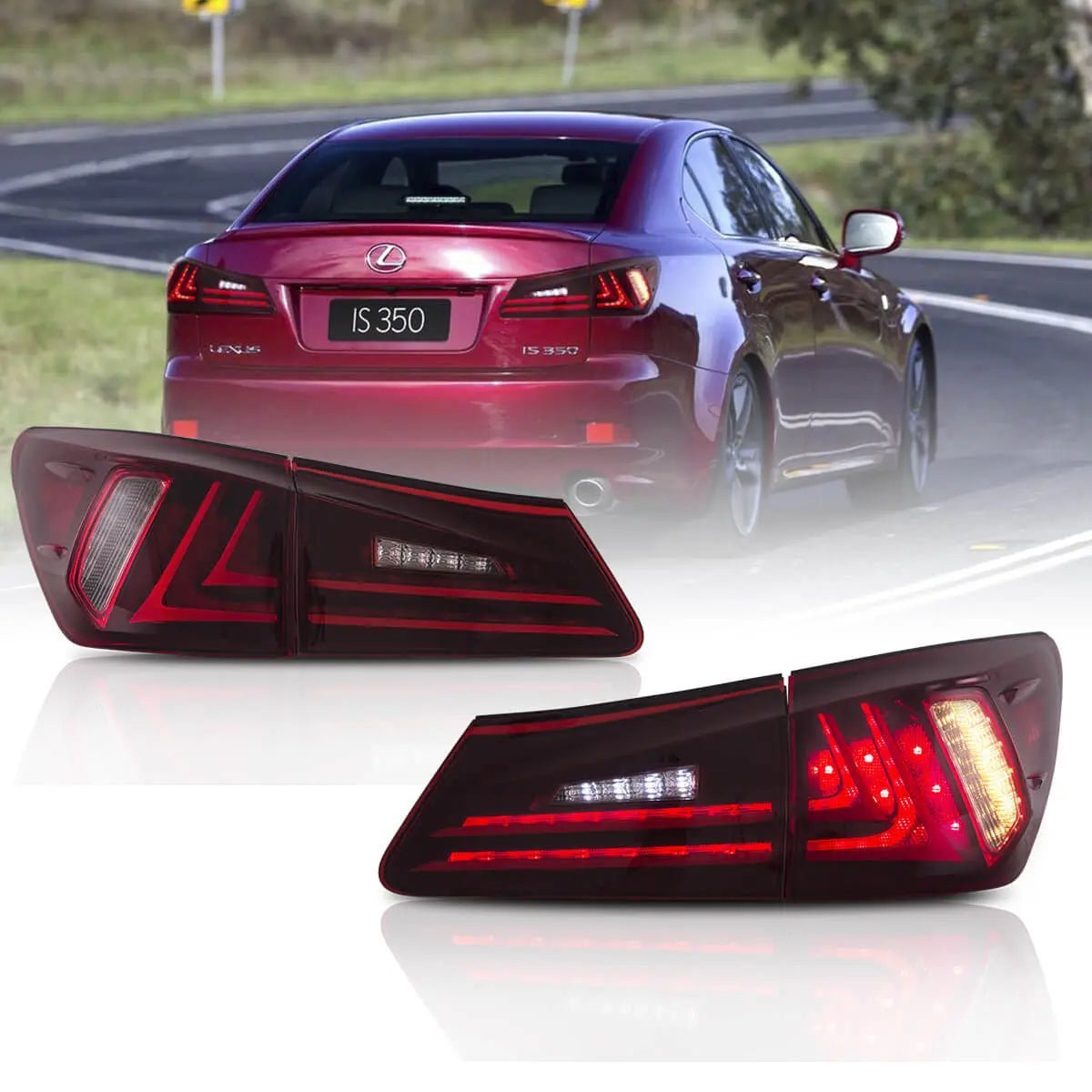 06-12 Lexus IS Series 2th Gen (XE20) Vland LED Tail Lights with Amber Turn Signal - Image 2