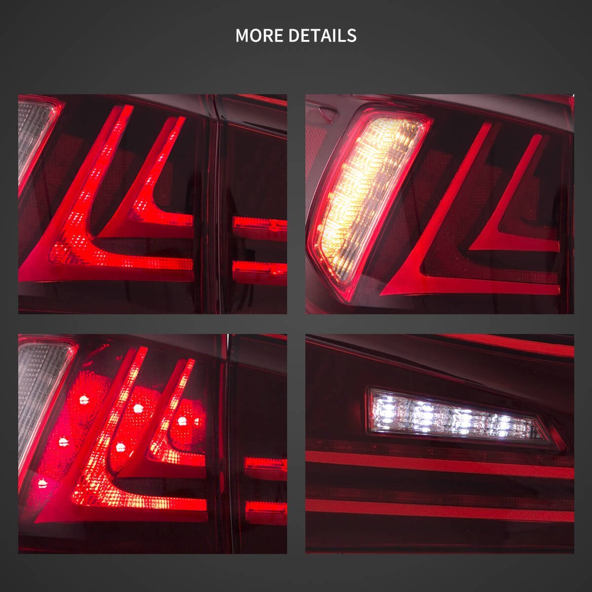 06-12 Lexus IS Series 2th Gen (XE20) Vland LED Tail Lights with Amber Turn Signal - Image 8
