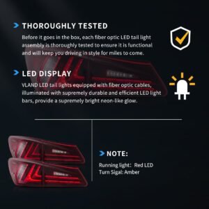 06-12 Lexus IS Series 2th Gen (XE20) Vland LED Tail Lights with Amber Turn Signal - Image 14