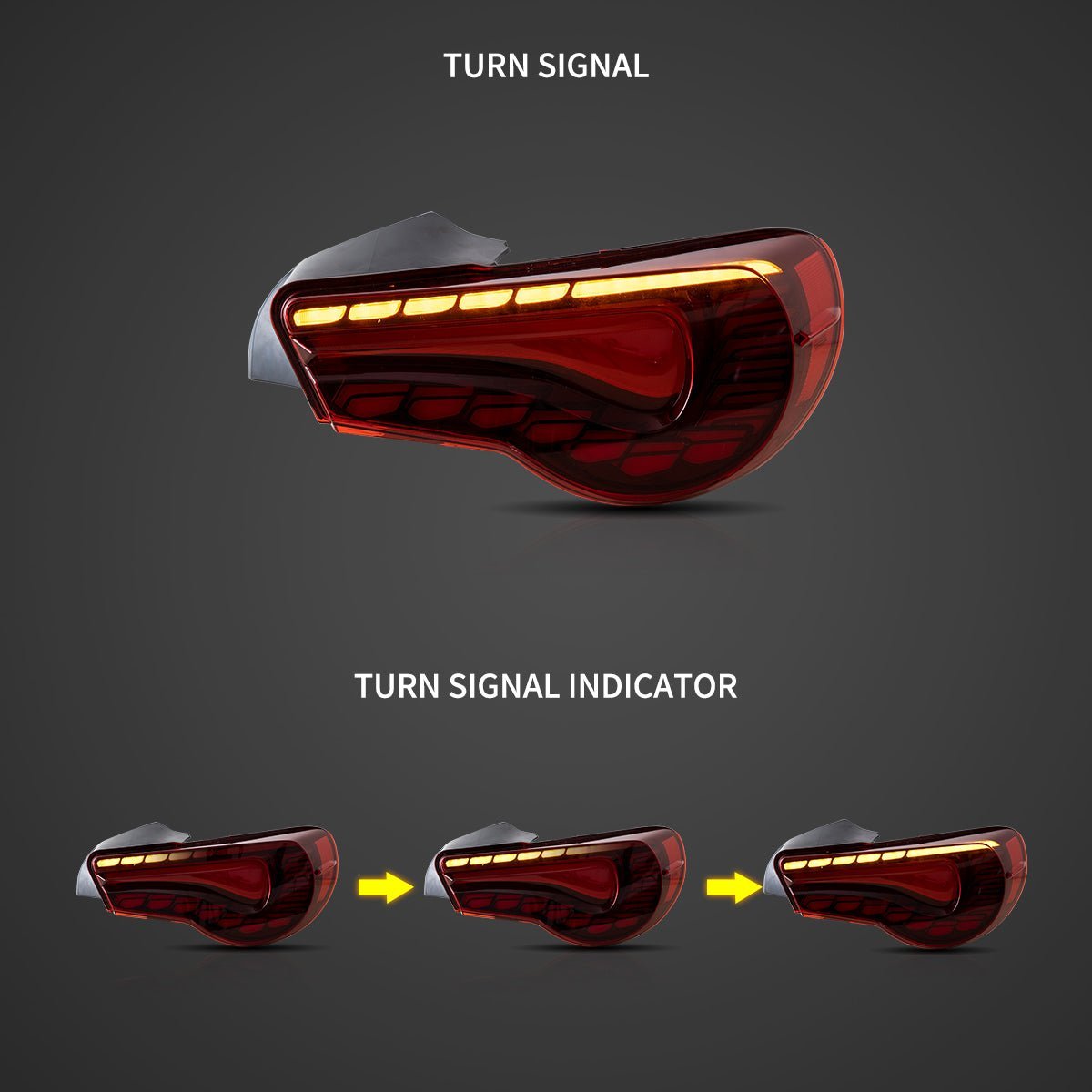 12-20 Toyota 86 GT86 FT86 13-20 Subaru BRZ 13-20 Scion FR-S Vland LED Tail Lights Sequential Turn Signal With Dynamic Welcome Lighting [Dragon Style] - Image 5