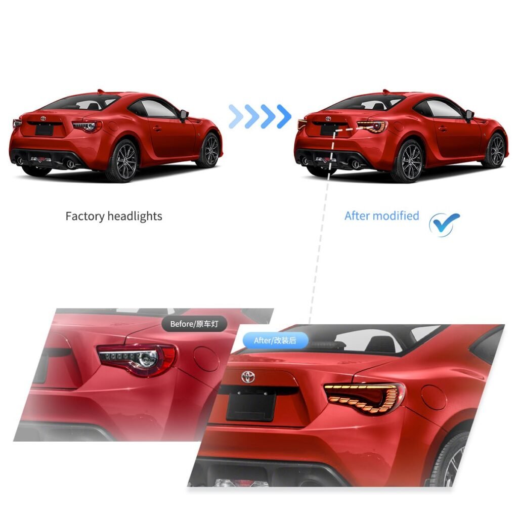 12-20 Toyota 86 GT86 FT86 13-20 Subaru BRZ 13-20 Scion FR-S Vland LED Tail Lights Sequential Turn Signal With Dynamic Welcome Lighting [Dragon Style]