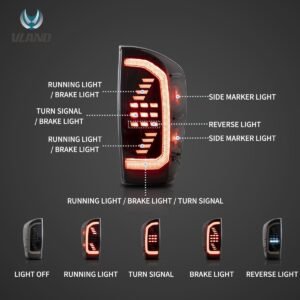 16-22 Toyota Tacoma 3th Gen (N300) LED Vland Tail Lights With Dynamic Welcome Lighting - Image 2