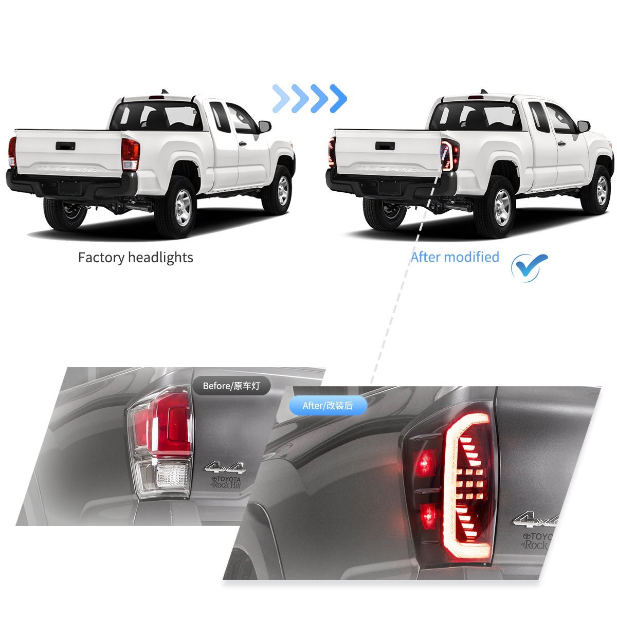 16-22 Toyota Tacoma 3th Gen (N300) LED Vland Tail Lights With Dynamic Welcome Lighting - Image 6