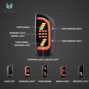 16-22 Toyota Tacoma 3th Gen (N300) LED Vland Tail Lights With Dynamic Welcome Lighting - Image 9