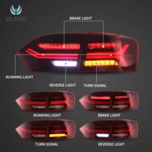 Vland Full LED 11-14 Volkswagen Jetta/Sagitar 6th Gen (A6) Tail Lights With Sequential Turn Signal - Image 6