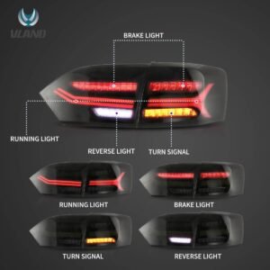 Vland Full LED 11-14 Volkswagen Jetta/Sagitar 6th Gen (A6) Tail Lights With Sequential Turn Signal - Image 4