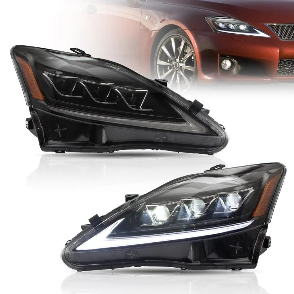 06-12 Lexus IS250/IS250C/IS350/IS220d & 08-14 ISF(XE20) Vland Matrix Projector Headlights Black