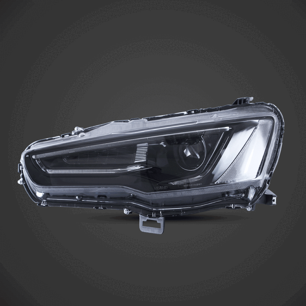 08-17 Mitsubishi Lancer 9th Gen Evo X GSR 10th Gen (CZ4A) Vland Dual Beam Projector Headlights with Demon Eyes Black
