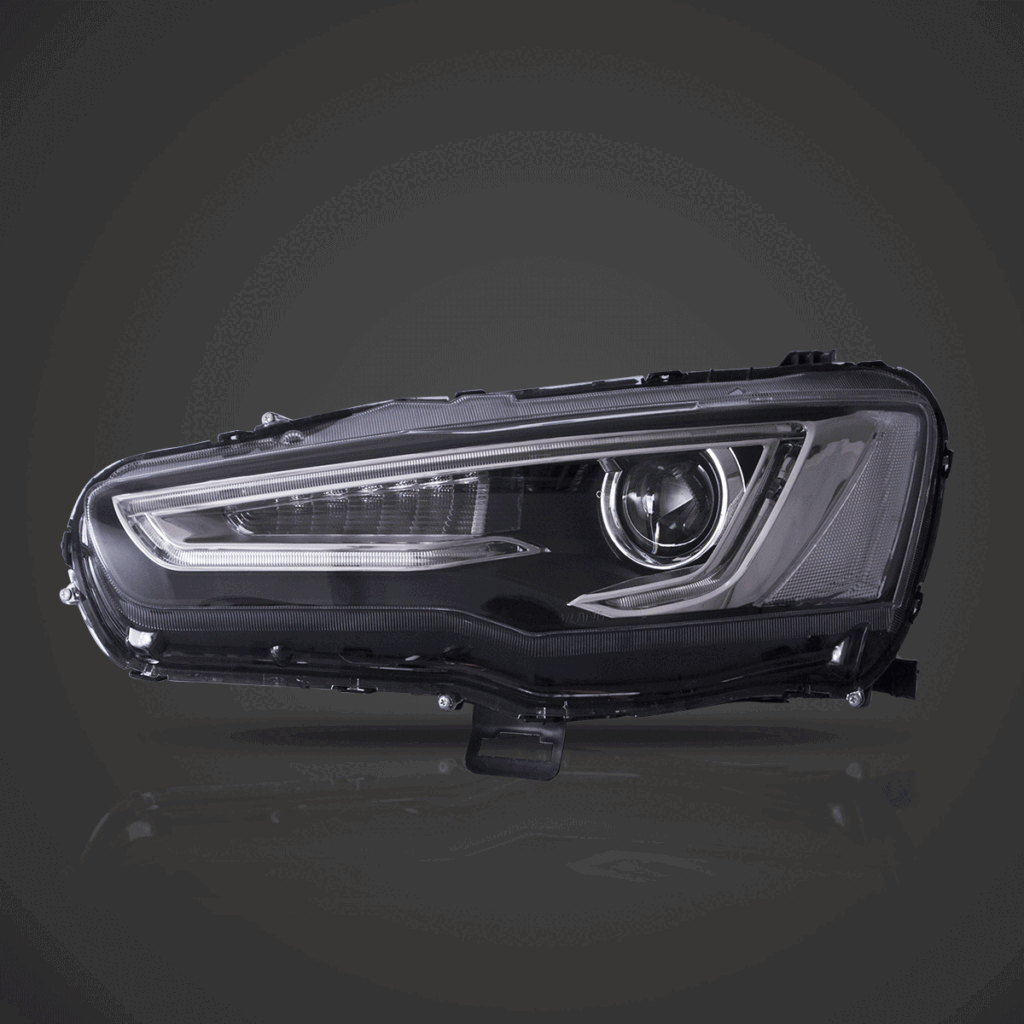08-17 Mitsubishi Lancer 9th Gen Evo X GSR 10th Gen (CZ4A) Vland Dual Beam Projector Headlights with Demon Eyes Black