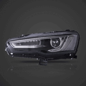 08-17 Mitsubishi Lancer 9th Gen Evo X GSR 10th Gen (CZ4A) Vland Dual Beam Projector Headlights with Demon Eyes Black - Image 3