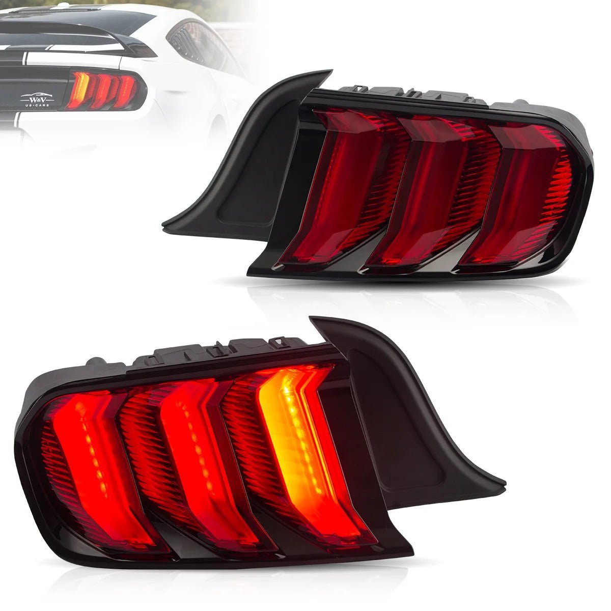 15-22 Ford Mustang 6th Gen (S550) Vland LED Tail Lights with 5 modes Sequential Turn Signal - Image 3
