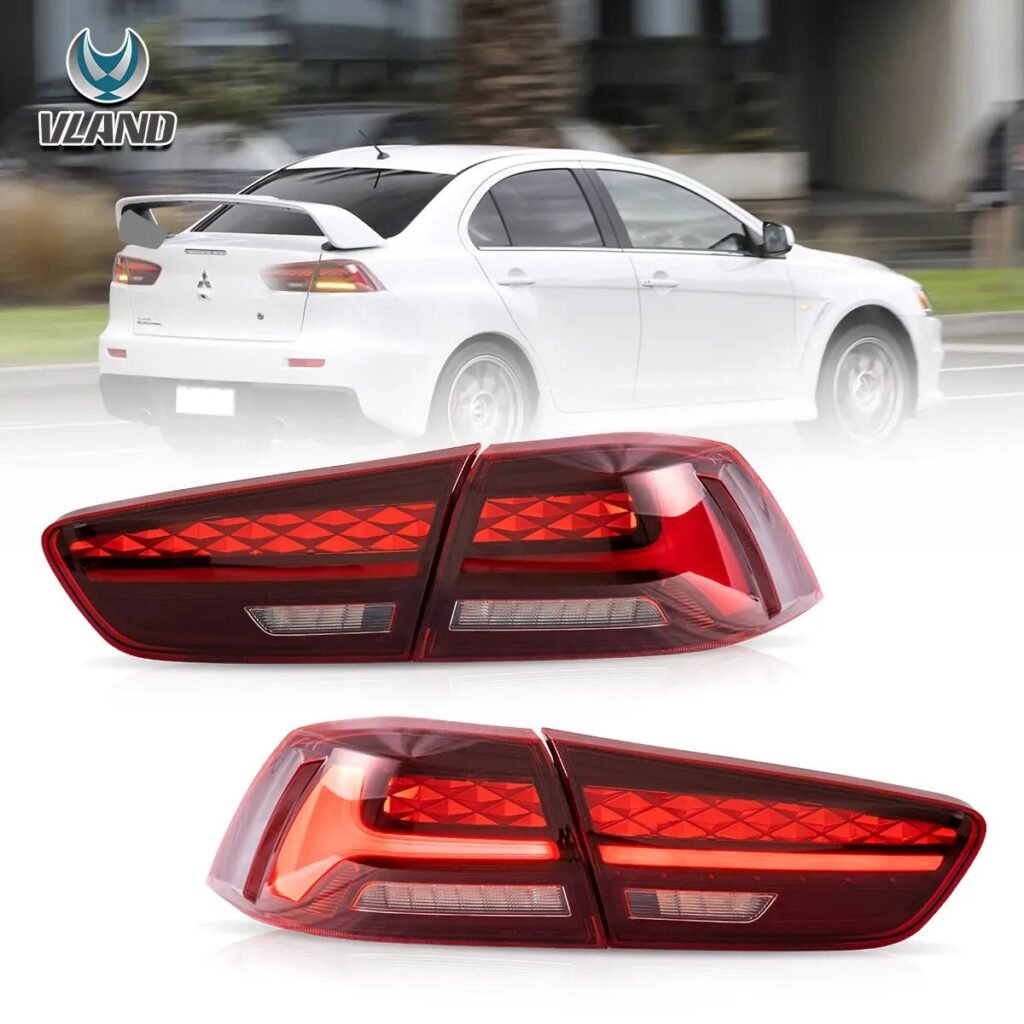 08-17 Mitsubishi Lancer & EVO X Vland IV LED Tail Lights With Dynamic Welcome Lighting