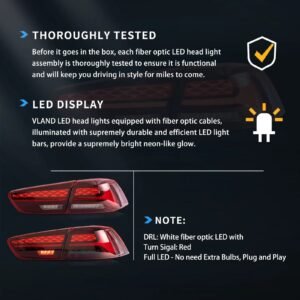 08-17 Mitsubishi Lancer & EVO X Vland IV LED Tail Lights With Dynamic Welcome Lighting - Image 10