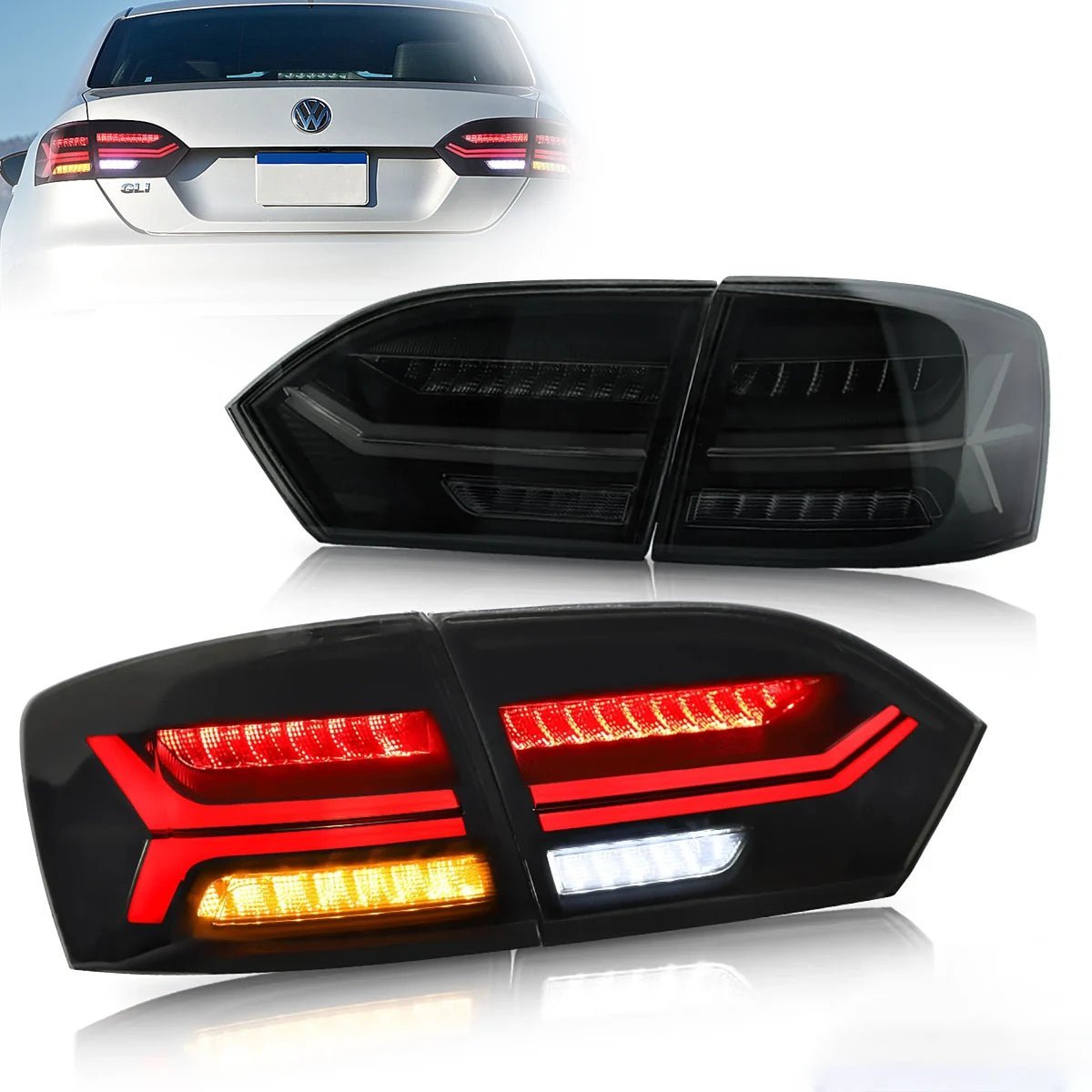 Vland Full LED 11-14 Volkswagen Jetta/Sagitar 6th Gen (A6) Tail Lights With Sequential Turn Signal - Image 1