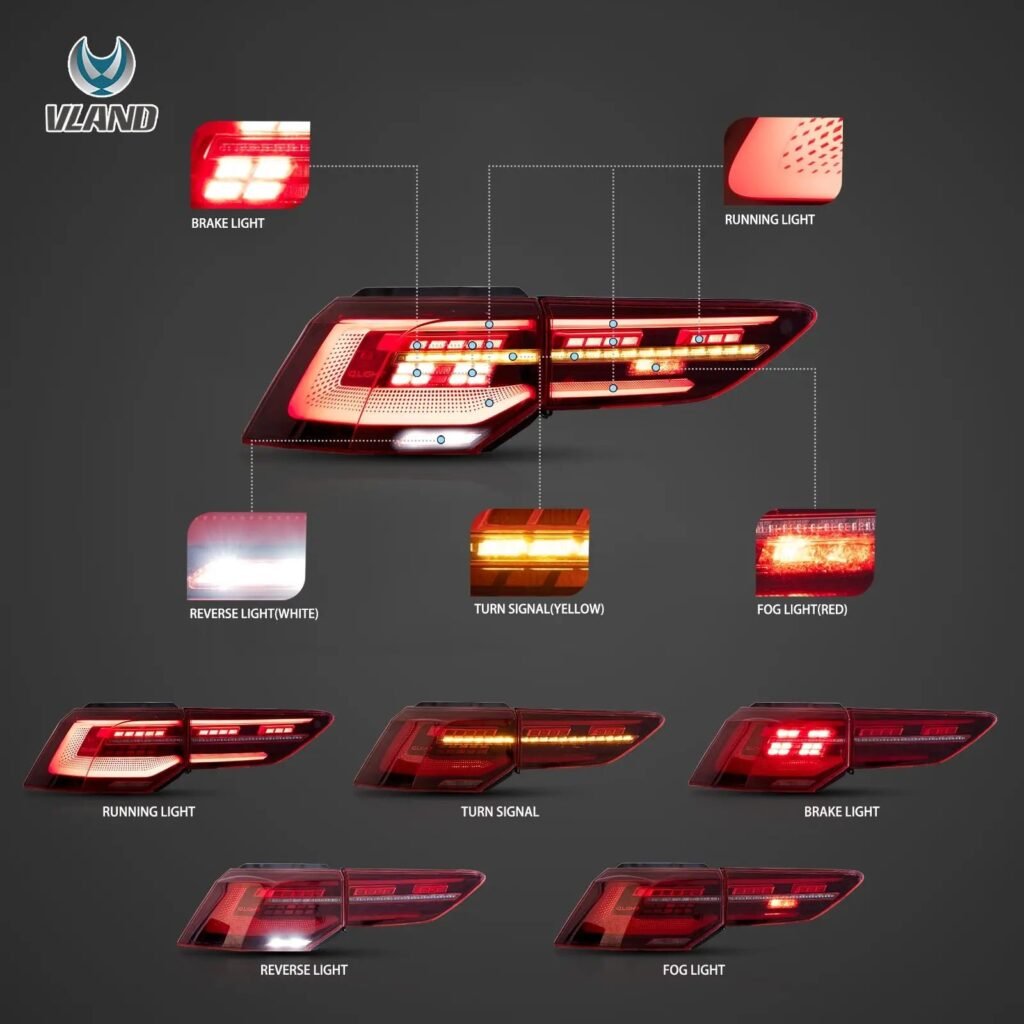 20-23 Volkswagen Golf MK8 Hatchback Vland LED Tail Lights With Sequential Amber Turn Signal (IQ Styles)