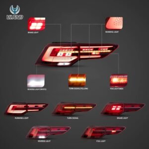 20-23 Volkswagen Golf MK8 Hatchback Vland LED Tail Lights With Sequential Amber Turn Signal (IQ Styles) - Image 3