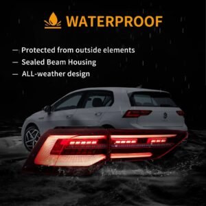 20-23 Volkswagen Golf MK8 Hatchback Vland LED Tail Lights With Sequential Amber Turn Signal (IQ Styles) - Image 5