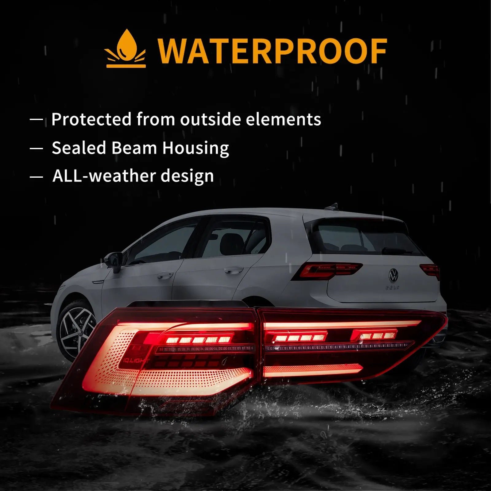 20-23 Volkswagen Golf MK8 Hatchback Vland LED Tail Lights With Sequential Amber Turn Signal (IQ Styles) - Image 5