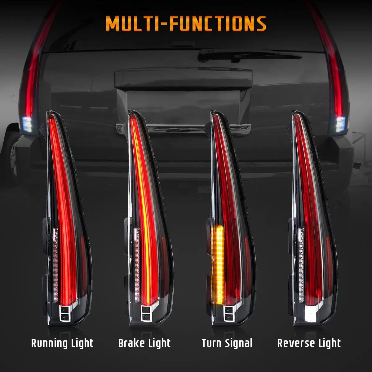 07-14 GMC Yukon Chevrolet Tahoe Suburban 3th Gen (GMT900) Vland LED Tail Lights with Sequential Turn Signal - Image 10
