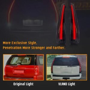 07-14 GMC Yukon Chevrolet Tahoe Suburban 3th Gen (GMT900) Vland LED Tail Lights with Sequential Turn Signal - Image 8