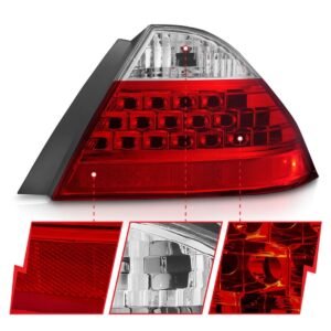 Honda Accord 06-07 4DR Tail Lights Red/Clear - Image 2