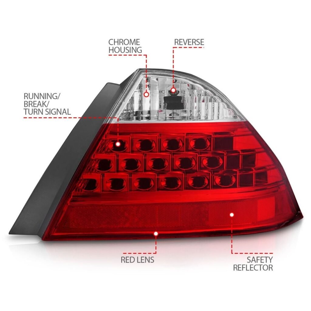 Honda Accord 06-07 4DR Tail Lights Red/Clear