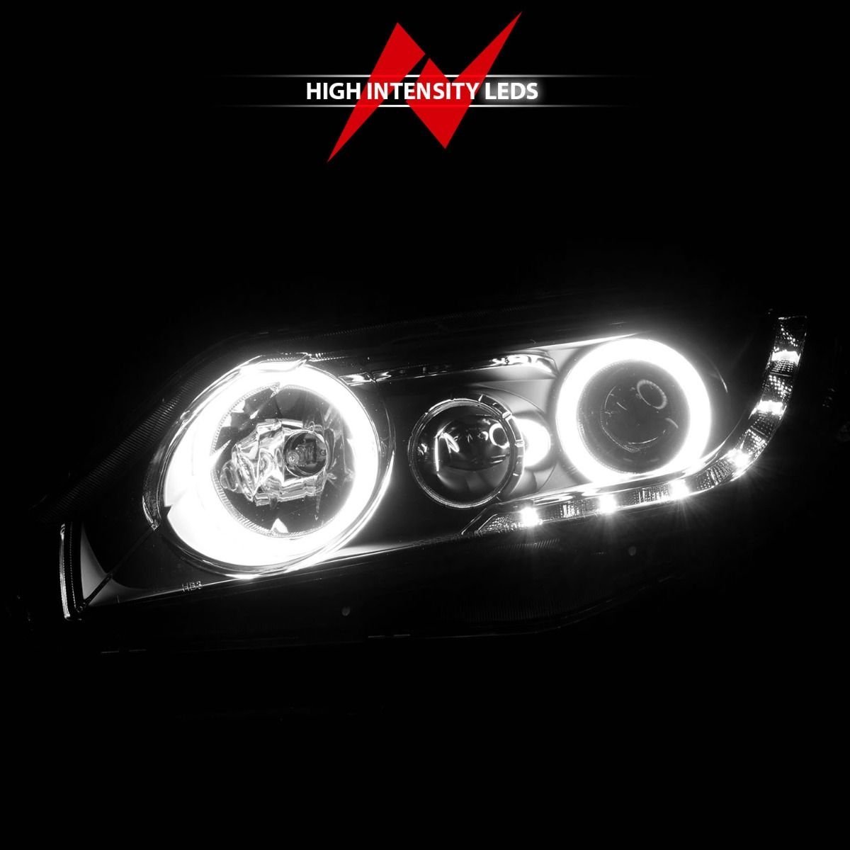 Honda Civic 06-11 4DR / Hybrid Projector Headlights Black W/ Rx Halo - Image 6