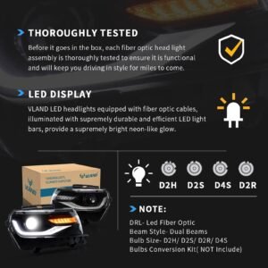 VLAND LED Projector Headlights For Chevy Chevrolet Camaro 2014 2015 - Image 14