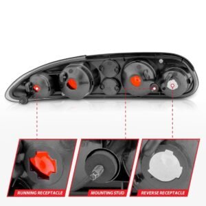CHEVY CAMARO 93-02 TAIL LIGHTS BLACK - Image 4