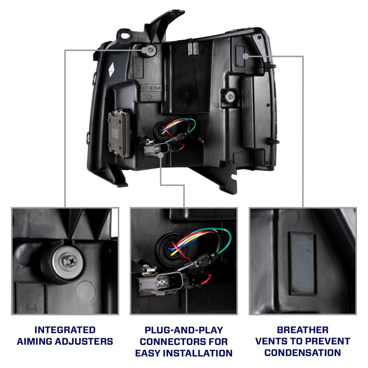 2007-2013 Chevrolet Silverado LED Projector Headlights (pair) - Image 9
