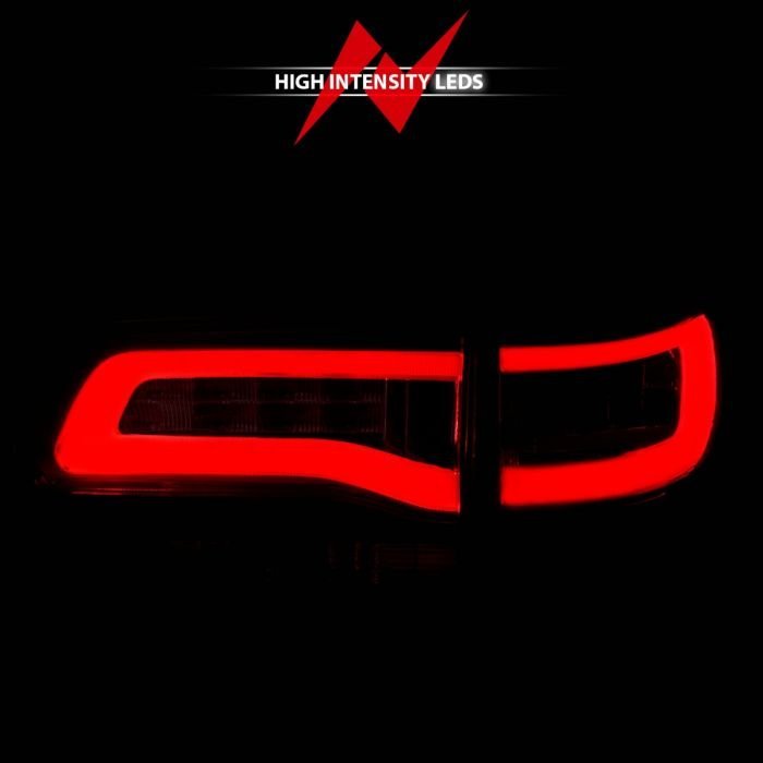 Jeep Grand Cherokee 14-22 Led Tail Lights Red/clear Chrome Black Trim (4pcs)