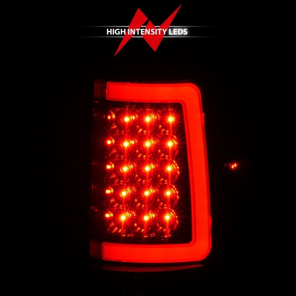 Ford F-150 04-08 Led Tail Lights Black Housing Smoke Lens With C Light Bar