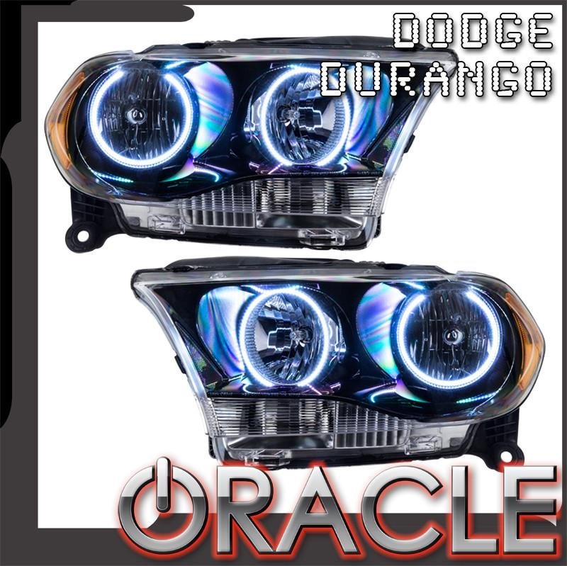 Oracle Lighting 2011-2013 Dodge Durango Pre-assembled SMD Halo Headlights Non-hid - Black Housing